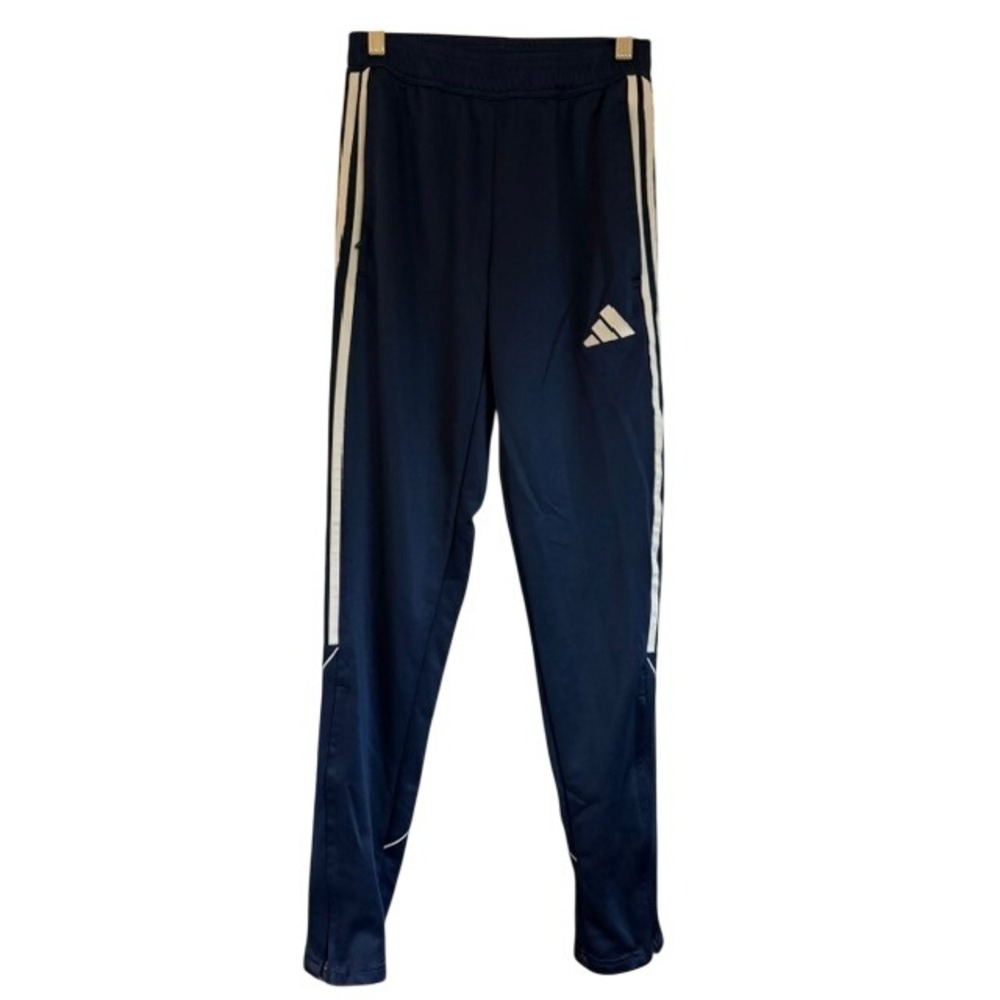 Adidas Kids Navy Blue Aeroready Track Pants Size XS Striped Activewear Joggers